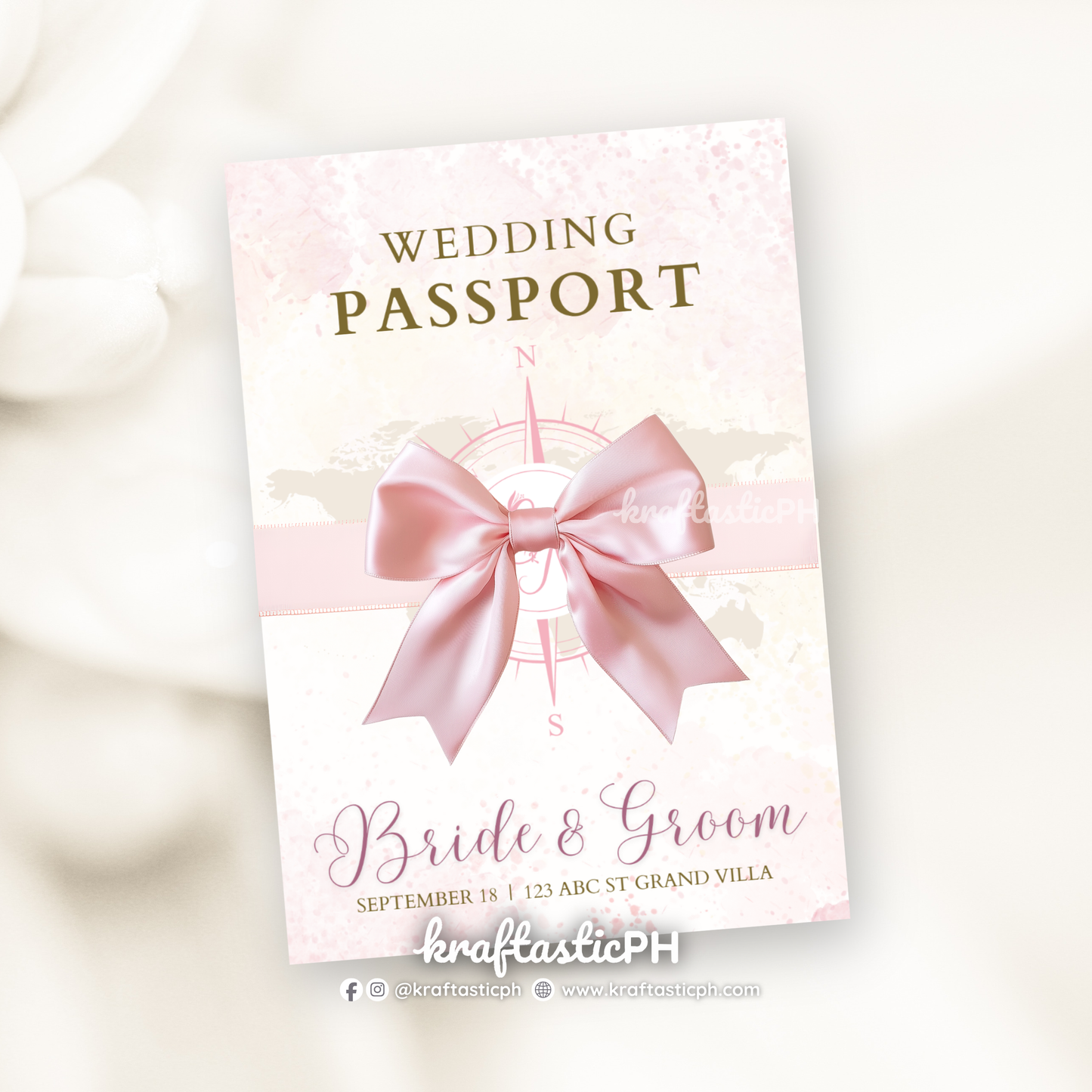 Travel Theme Passport Wedding Invitation Set | Custom Boarding Pass & Holder