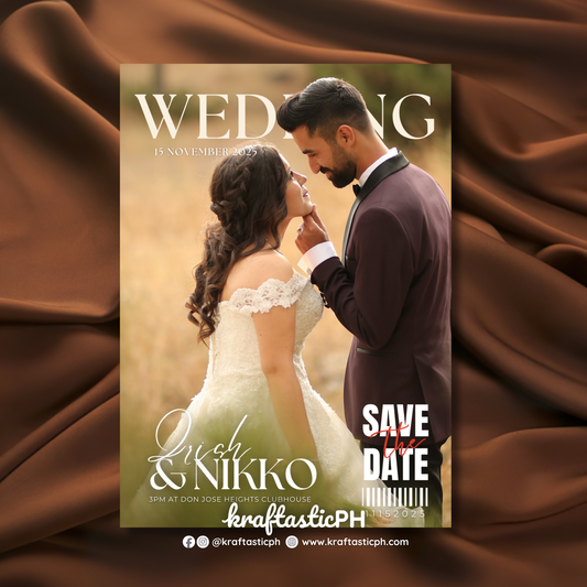 Modern Editorial Magazine Wedding Invitation Set | Vogue Style Wedding Invite