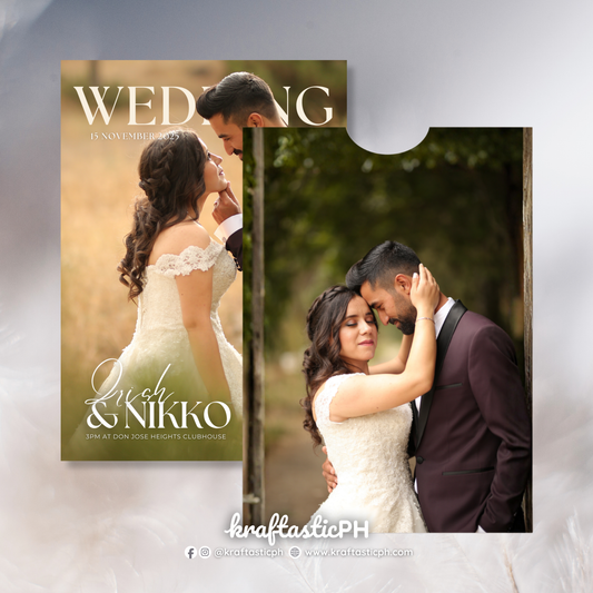 Modern Editorial Magazine Wedding Invitation Set | Vogue Style Wedding Invite