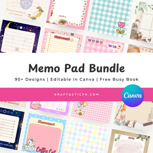 90+ Memo Pad Bundle | Editable Notepad Designs + Free Disney Busy Book
