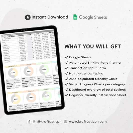 Sinking Fund Tracker – Google Sheets Budget & Savings Planner