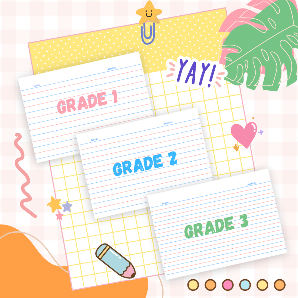 Writing Pad Paper Template Grade 1, 2, 3 | 12 Printable Cover Designs ...